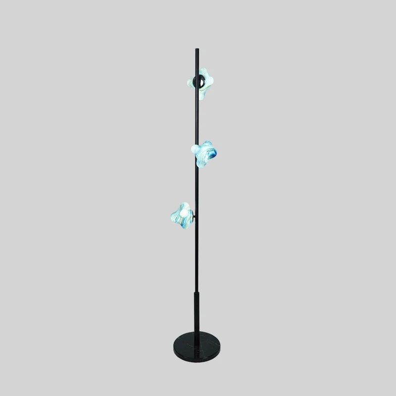 Contemporary Creative Starfish Glass Lampshade Iron Base 3/6 - Light Standing Floor Lamp For Living Room