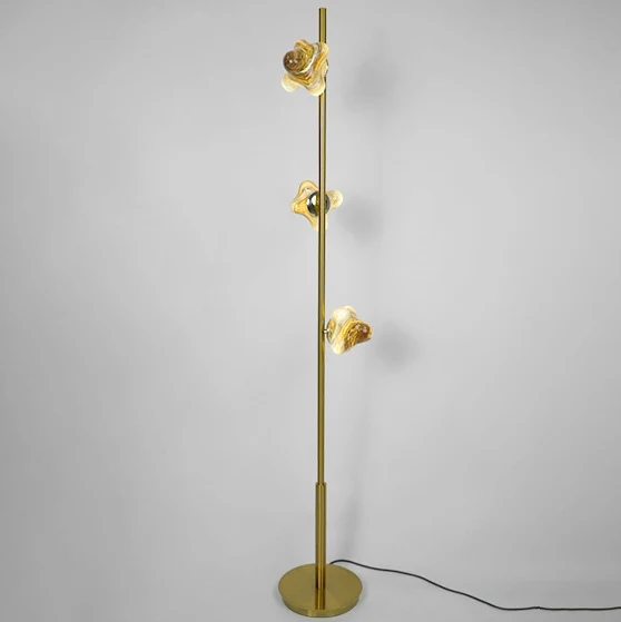 Contemporary Creative Starfish Glass Lampshade Iron Base 3/6 - Light Standing Floor Lamp For Living Room