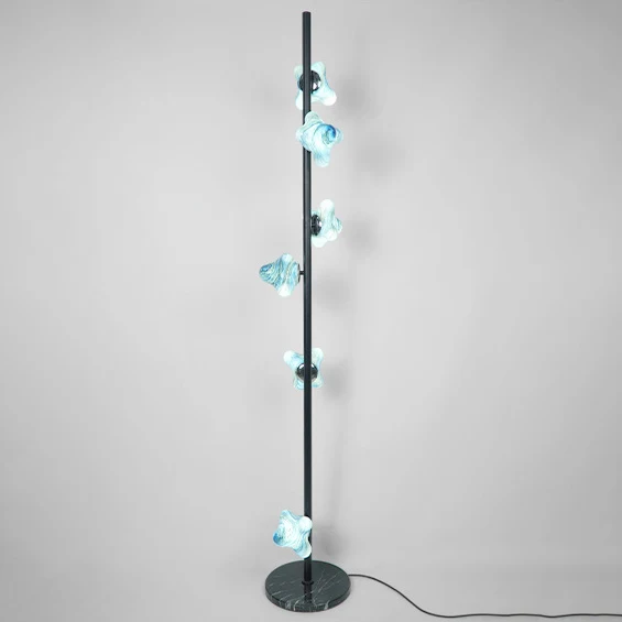 Contemporary Creative Starfish Glass Lampshade Iron Base 3/6 - Light Standing Floor Lamp For Living Room