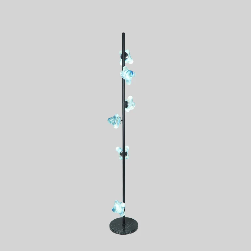 Contemporary Creative Starfish Glass Lampshade Iron Base 3/6 - Light Standing Floor Lamp For Living Room
