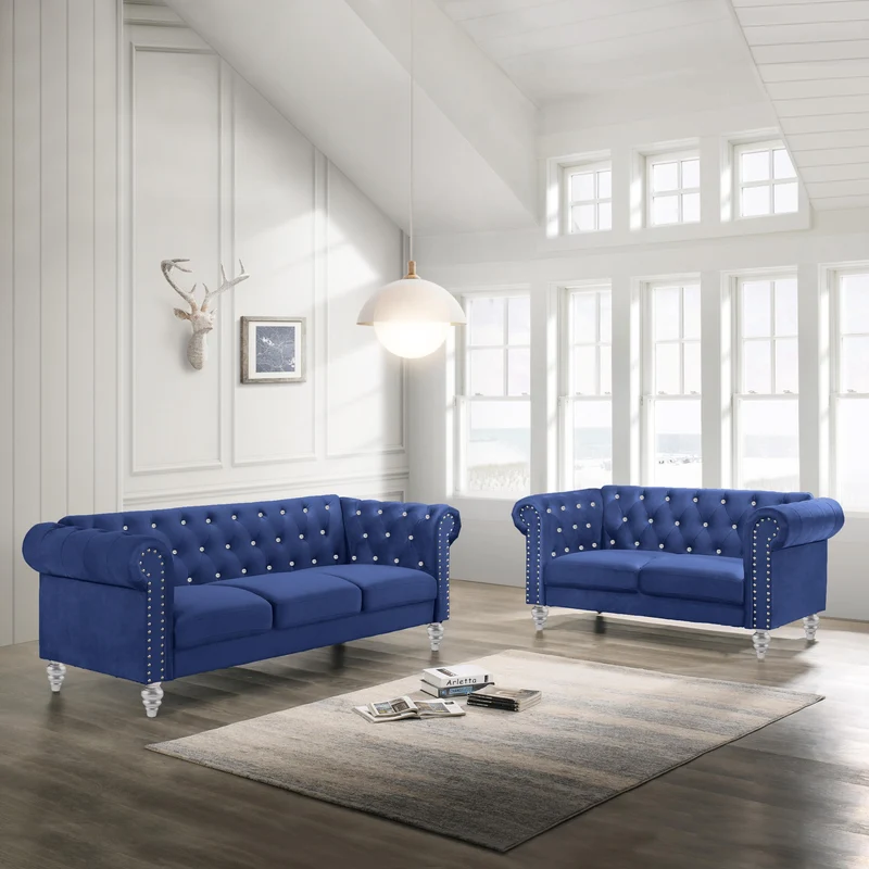 New Classic Furniture Emma Crystal UKD13 Sofa - Royal Blue