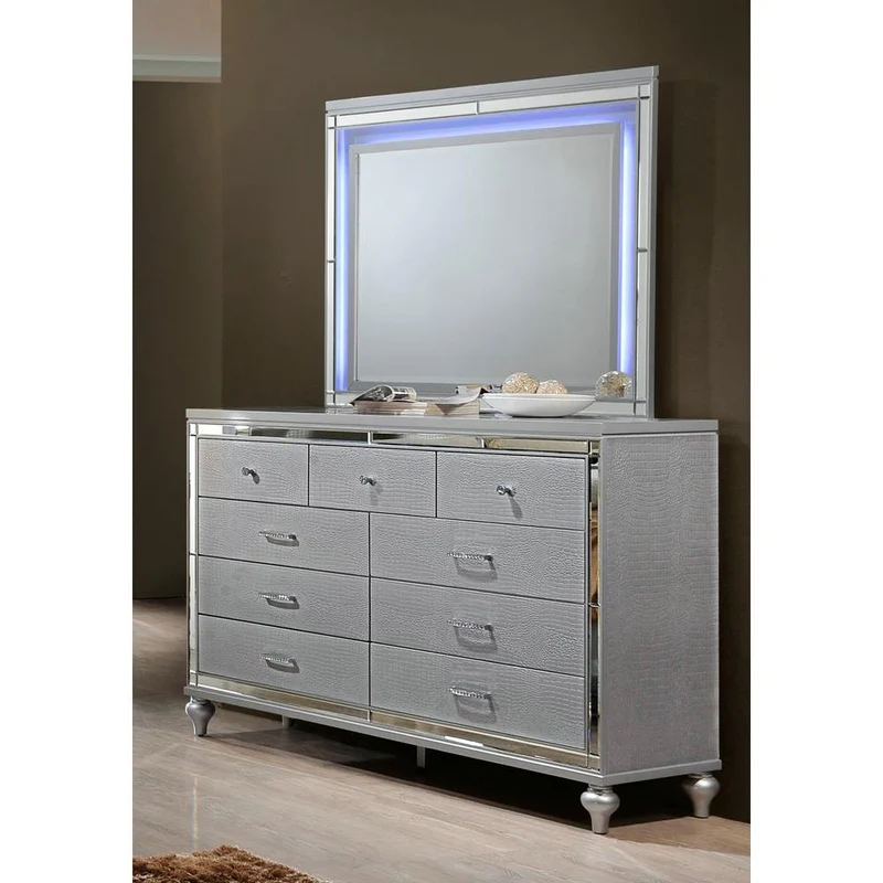 New Classic Furniture Valentino BA9698S-060 Lighted Mirror - Silver