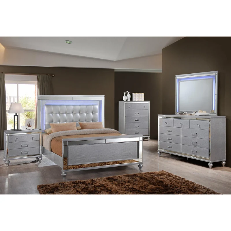 New Classic Furniture Valentino BA9698S-060 Lighted Mirror - Silver