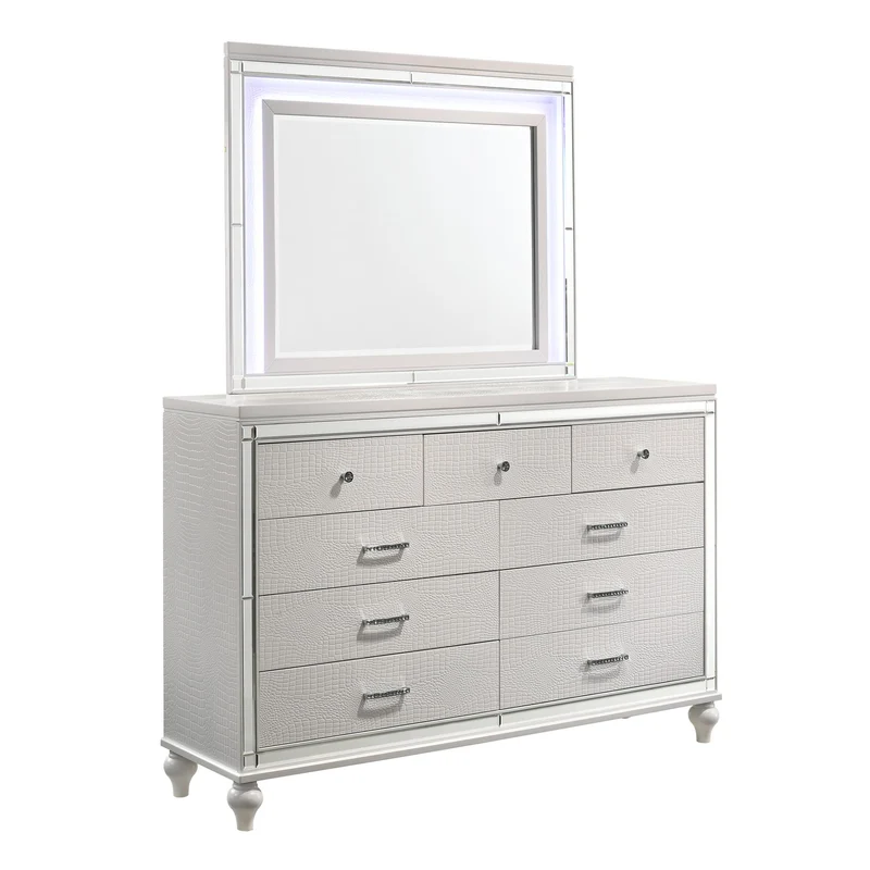 New Classic Furniture Valentino BA9698W Lighted Mirror - White
