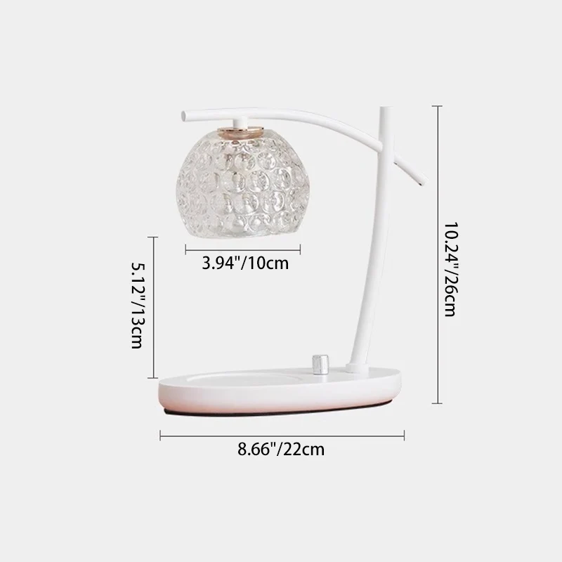 Contemporary Simplicity Boat Glass Globe Shade Hardware 1-Light Melting Wax Table Lamp For Bedroom