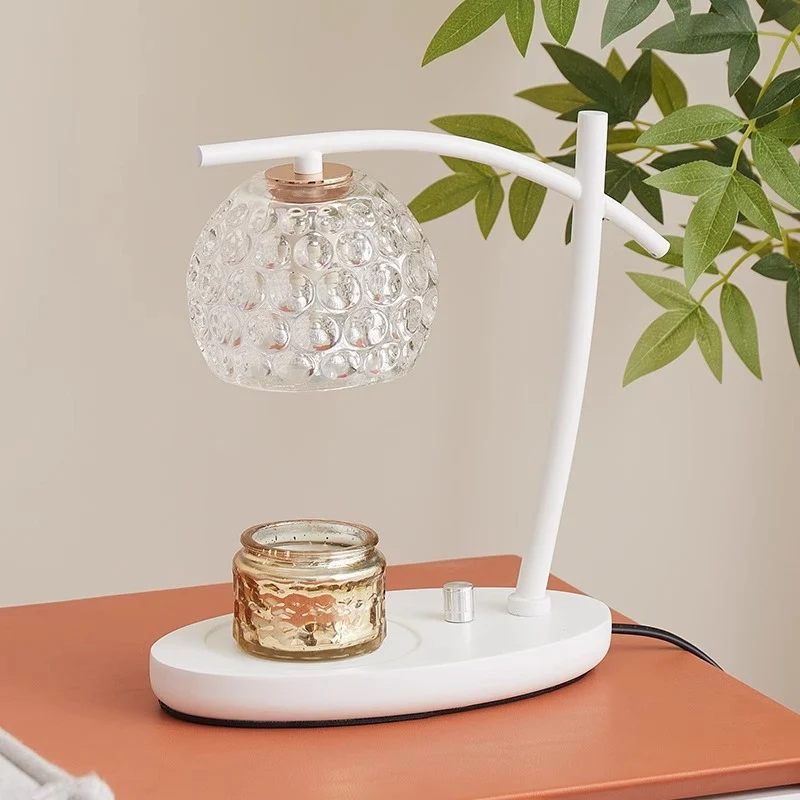 Contemporary Simplicity Boat Glass Globe Shade Hardware 1-Light Melting Wax Table Lamp For Bedroom