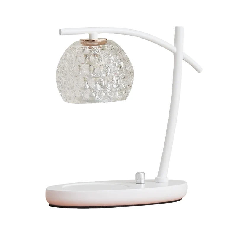 Contemporary Simplicity Boat Glass Globe Shade Hardware 1-Light Melting Wax Table Lamp For Bedroom