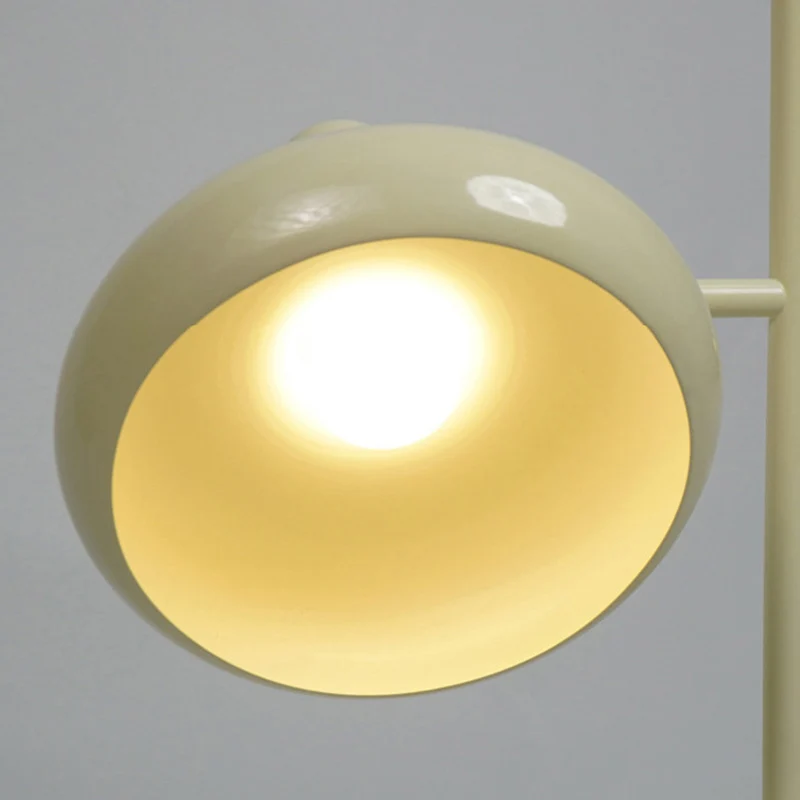 Contemporary Nordic Round Iron Lampshade 2 - Light Standing Floor Lamp For Living Room