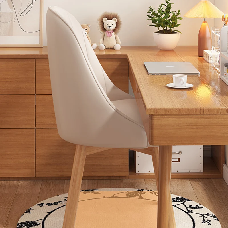 Modern Minimalist Square Curve Synthetic Fabric Plywood Cat Scratch Leather Desk Chair Backrest For Home Office