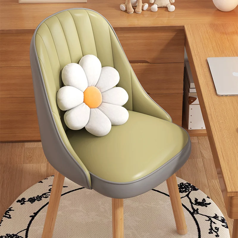 Modern Minimalist Square Curve Synthetic Fabric Plywood Cat Scratch Leather Desk Chair Backrest For Home Office