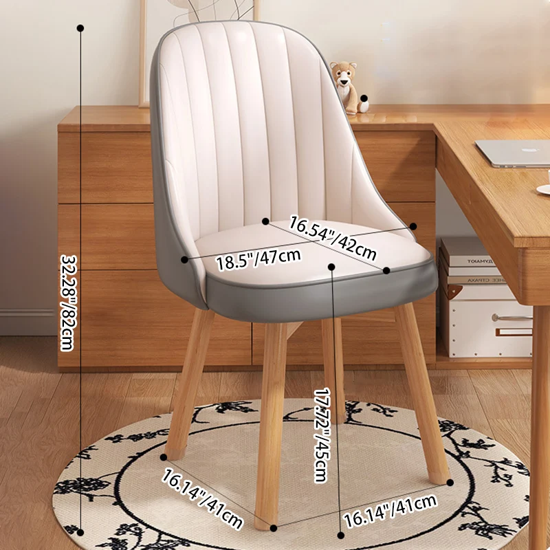 Modern Minimalist Square Curve Synthetic Fabric Plywood Cat Scratch Leather Desk Chair Backrest For Home Office