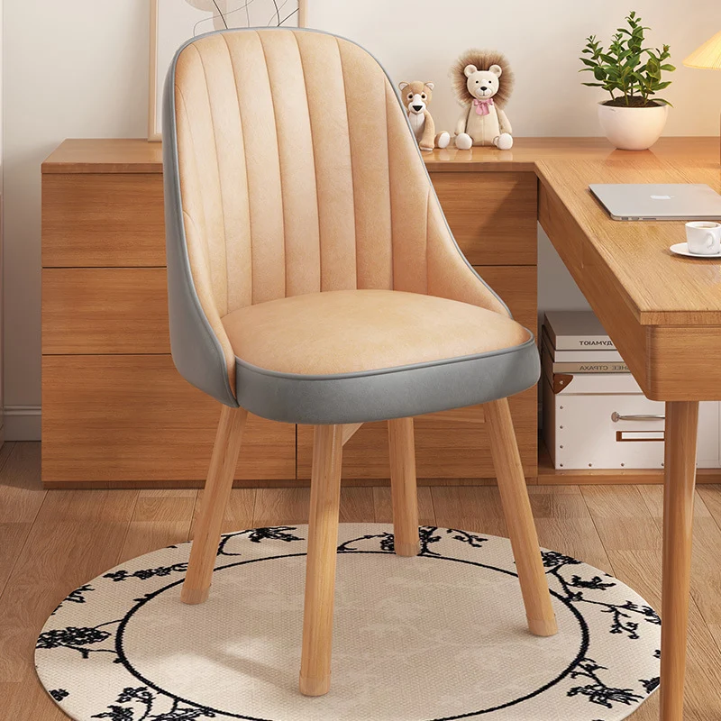 Modern Minimalist Square Curve Synthetic Fabric Plywood Cat Scratch Leather Desk Chair Backrest For Home Office