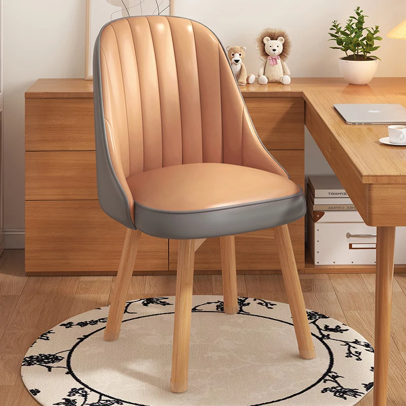 Modern Minimalist Square Curve Synthetic Fabric Plywood Cat Scratch Leather Desk Chair Backrest For Home Office
