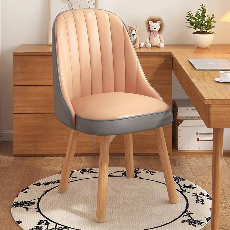 Modern Minimalist Square Curve Synthetic Fabric Plywood Cat Scratch Leather Desk Chair Backrest For Home Office
