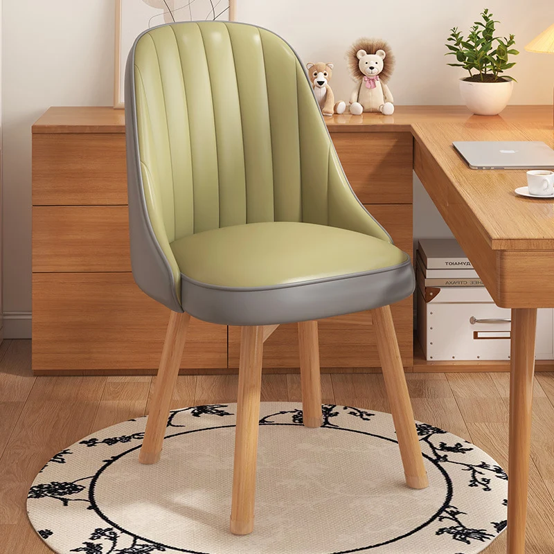 Modern Minimalist Square Curve Synthetic Fabric Plywood Cat Scratch Leather Desk Chair Backrest For Home Office