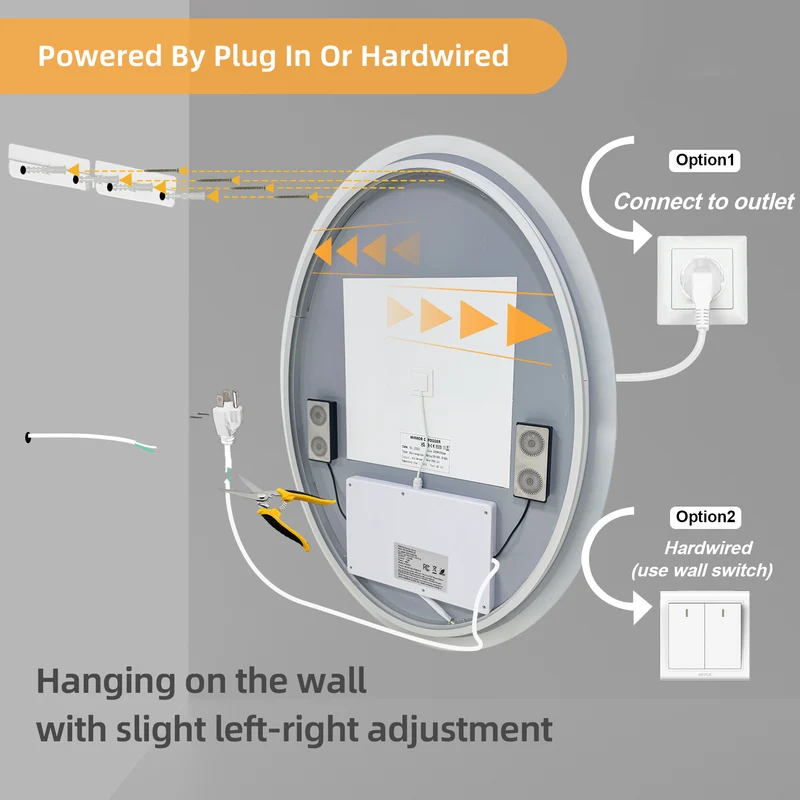 LUVODI LED Bluetooth Bathroom Mirror with Speakers Anti-Fog Lighted Vanity 23.6x31.5in
