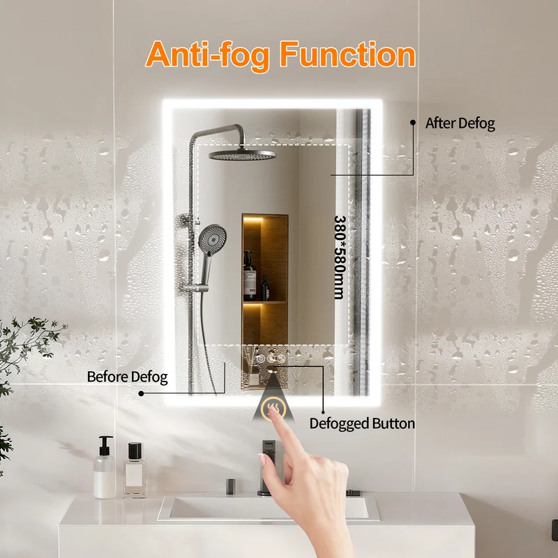 LUVODI LED Bathroom Mirror Cabinet Bluetooth Speaker Lighted Medicine Cabinet w/ Outlet (50x70cm)