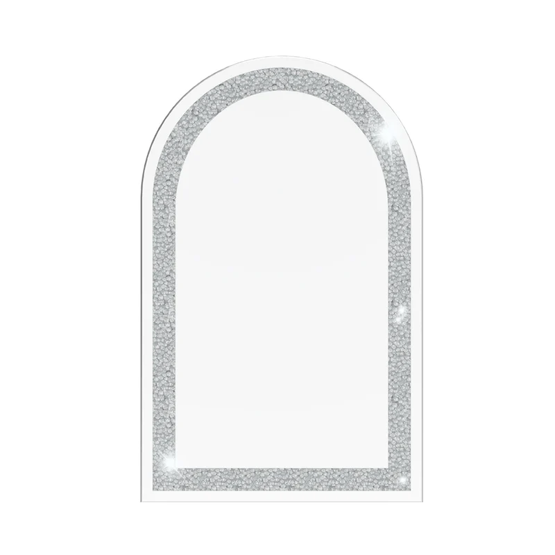 Arched Crystal Crushed Diamond Wall Mirror for Bedroom Living Room Entryway 23x35"