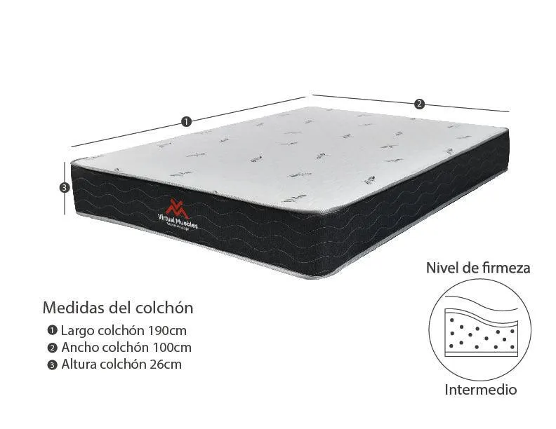 Combo para Habitación Verona, Incluye Colchón de 26 cm y Almohada