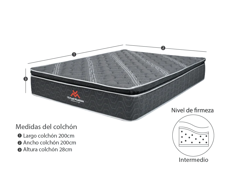 Combo para Habitación Unax, Incluye Base Cama Presidencial y Colchón
