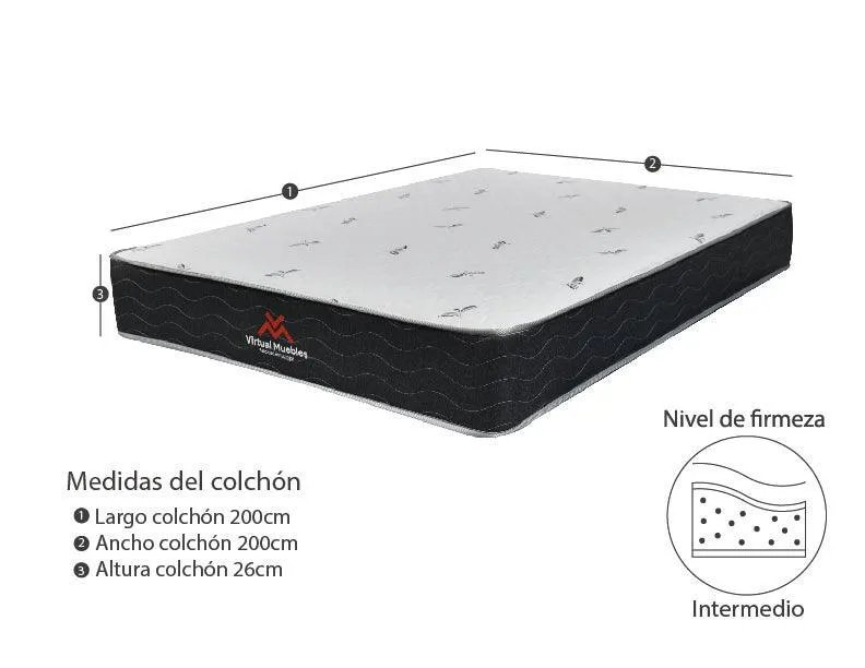 Combo para Habitación Wally, Incluye Base Cama Presidencial y Colchón