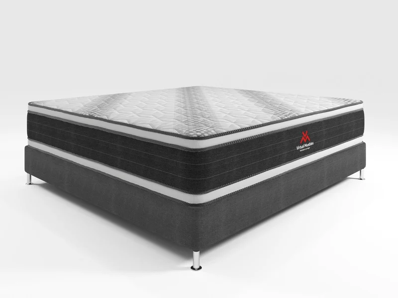 Combo para Habitación Troy, Incluye Base Cama Presidencial, Colchón y Protector