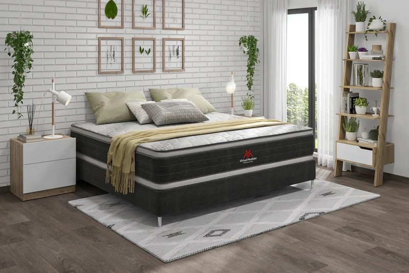 Combo para Habitación Troy, Incluye Base Cama Presidencial, Colchón y Protector