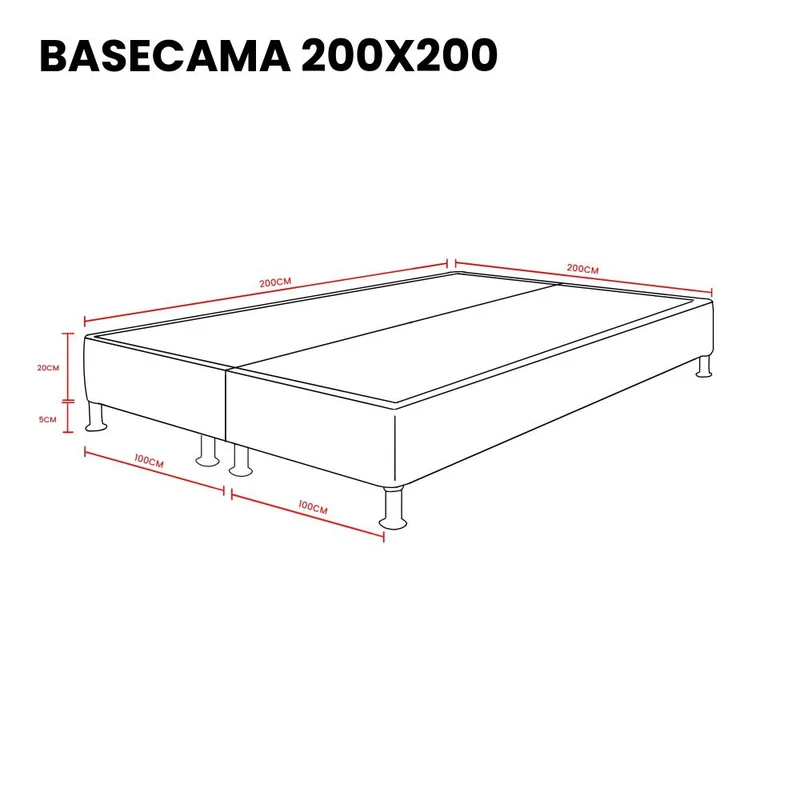 Combo para Habitación Troy, Incluye Base Cama Presidencial, Colchón y Protector