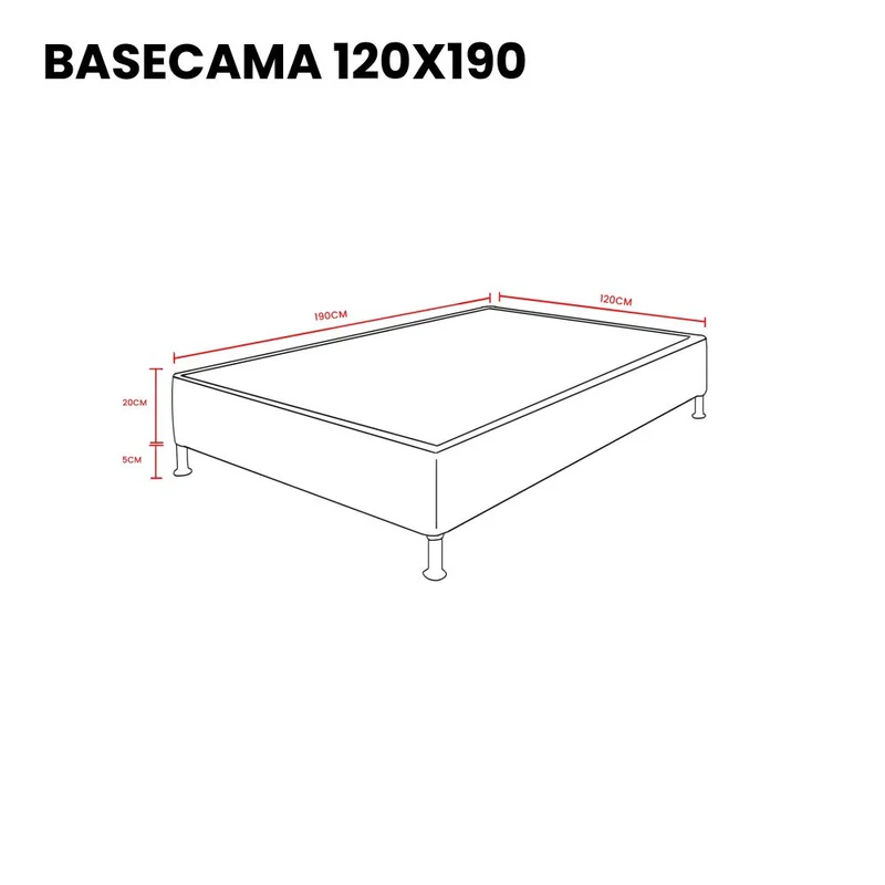 Combo para Habitación Kammel, Incluye Base Cama Semidoble y Colchón