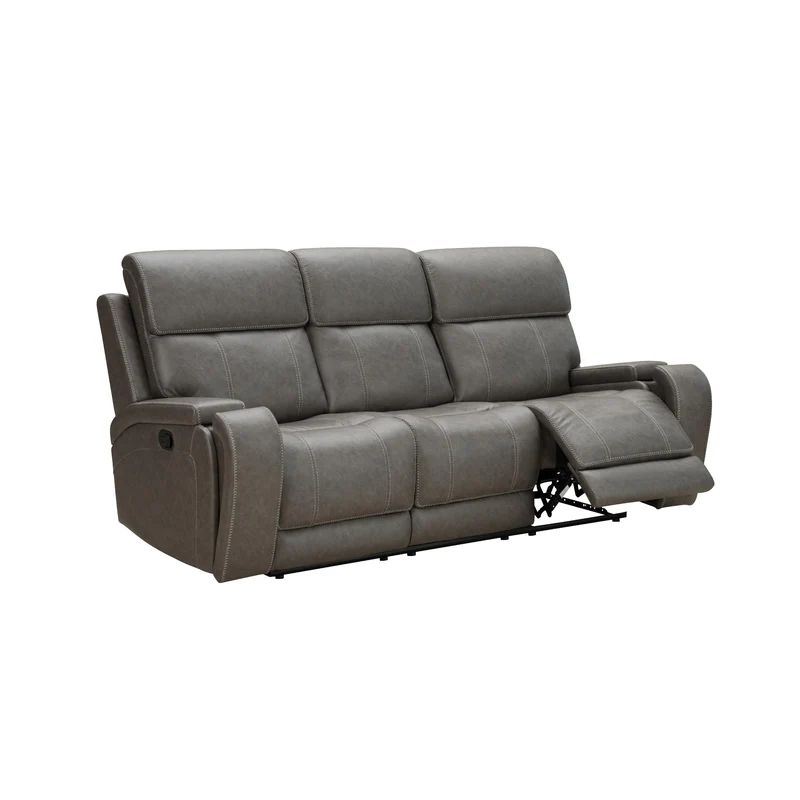 Behold Home 7552-39 Manual Sofa w Popout Cup Holders - Newport Pewter