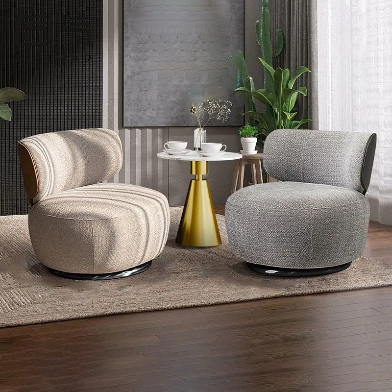Traditional European Round Linen Faux Leather Solid Wood Iron Sofa Backrest For Living Room