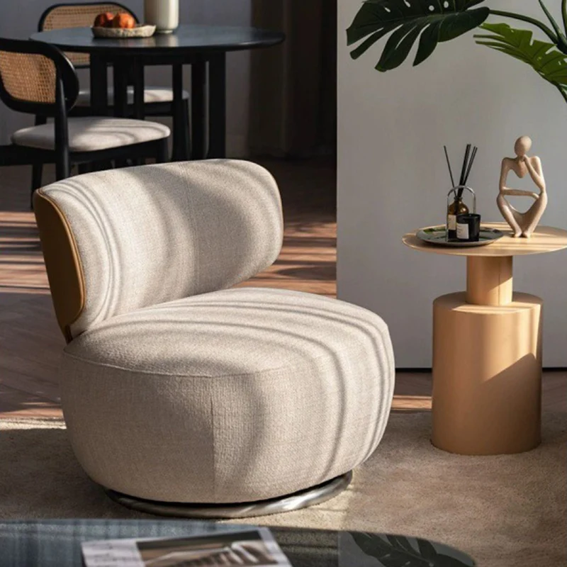Traditional European Round Linen Faux Leather Solid Wood Iron Sofa Backrest For Living Room