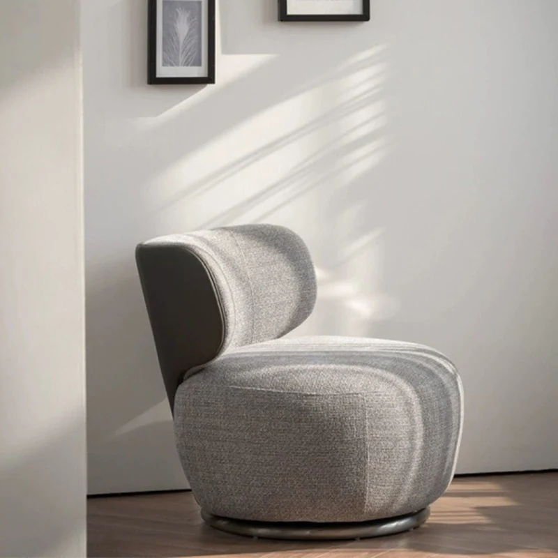 Traditional European Round Linen Faux Leather Solid Wood Iron Sofa Backrest For Living Room