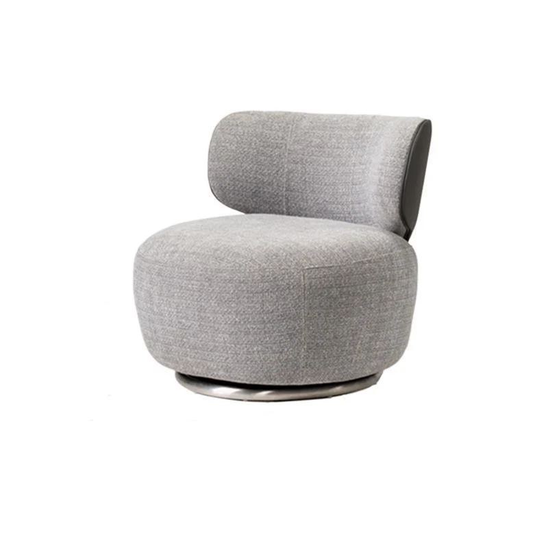 Traditional European Round Linen Faux Leather Solid Wood Iron Sofa Backrest For Living Room
