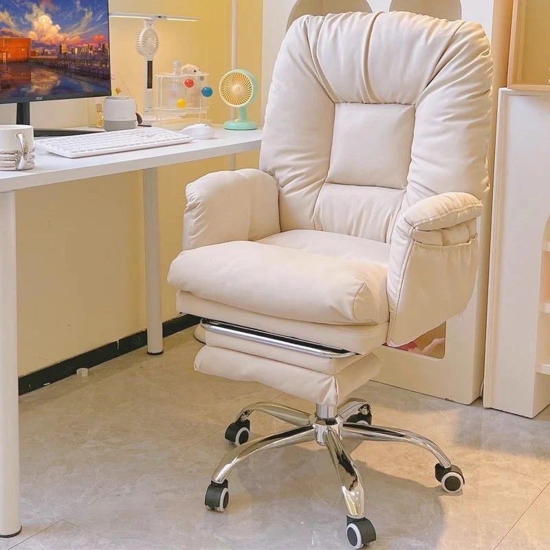 Modern Simplicity Square Soft Sticky Synthetic Fabric Metal Desk Chair Backrest Armrest For Home Office