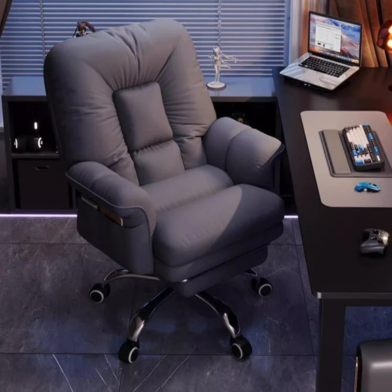 Modern Simplicity Square Soft Sticky Synthetic Fabric Metal Desk Chair Backrest Armrest For Home Office