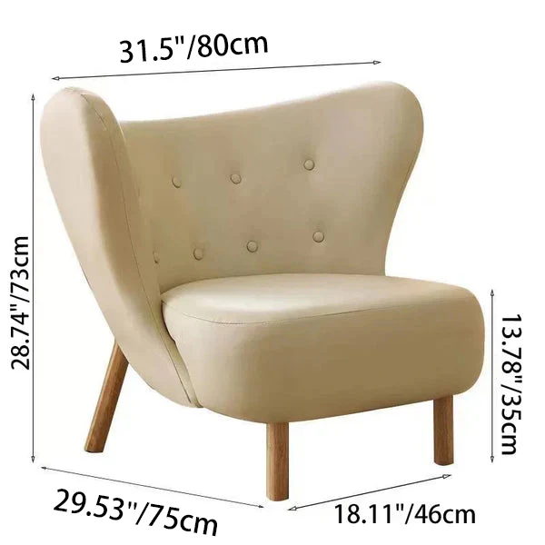Contemporary Nordic Sherpa Fabric Corduroy Plush Wood Curved Accent Chair Backrest Footrest For Living Room