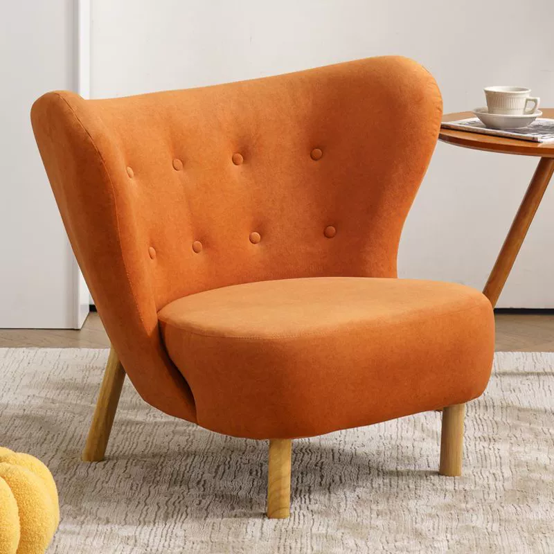 Contemporary Nordic Sherpa Fabric Corduroy Plush Wood Curved Accent Chair Backrest Footrest For Living Room