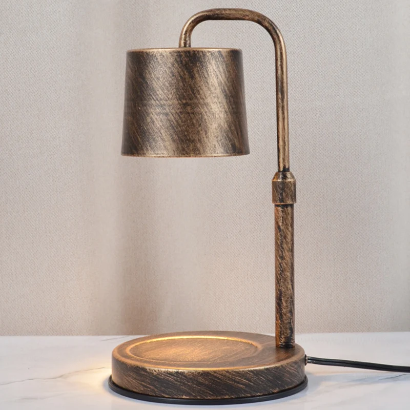 Modern Simplicity Iron Glass Cylinder Shade 1-Light Melting Wax Table Lamp For Bedroom
