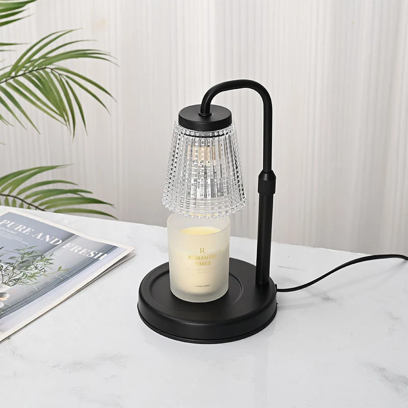 Modern Simplicity Iron Glass Cylinder Shade 1-Light Melting Wax Table Lamp For Bedroom