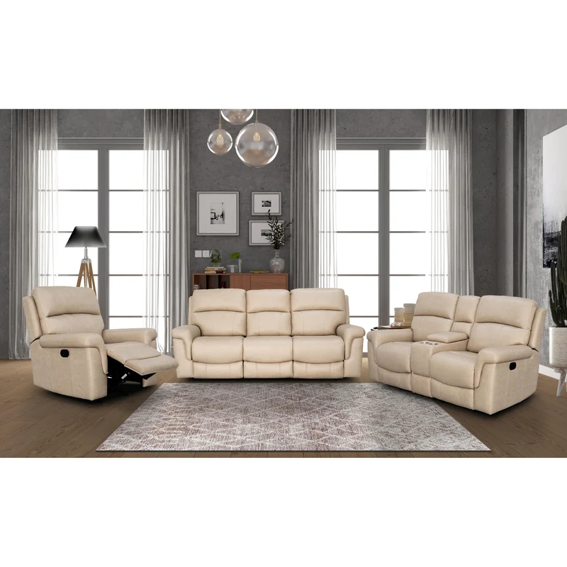 Behold Home 7483-39 Sofa w/ Popout Cup Holders - Lambeau Sand