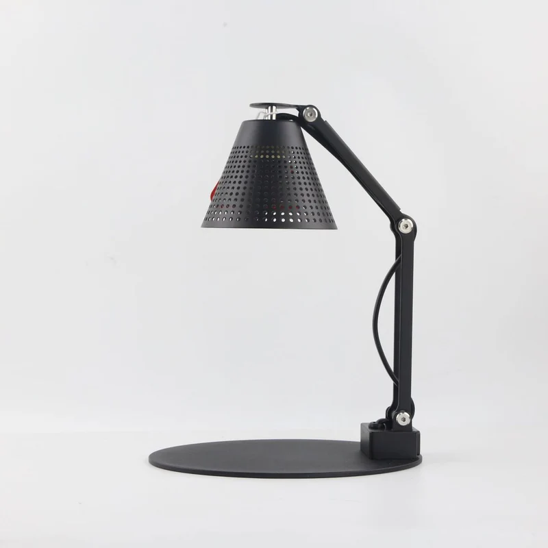 Modern Minimalist Romantic Collapsible Cylinder Striped Iron Glass Shade 1-Light Aroma Melting Wax Table Lamp For Bedroom