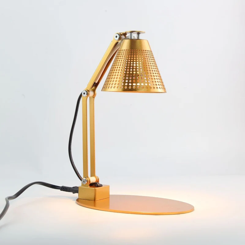 Modern Minimalist Romantic Collapsible Cylinder Striped Iron Glass Shade 1-Light Aroma Melting Wax Table Lamp For Bedroom