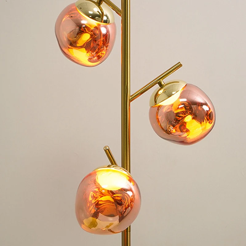 Contemporary Nordic Lava Orb Acrylic Lampshade Iron Base LED Standing Floor Lamp For Living Room