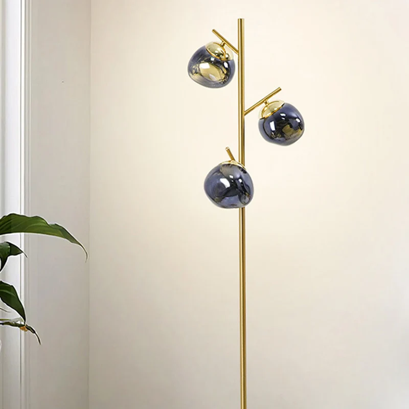 Contemporary Nordic Lava Orb Acrylic Lampshade Iron Base LED Standing Floor Lamp For Living Room