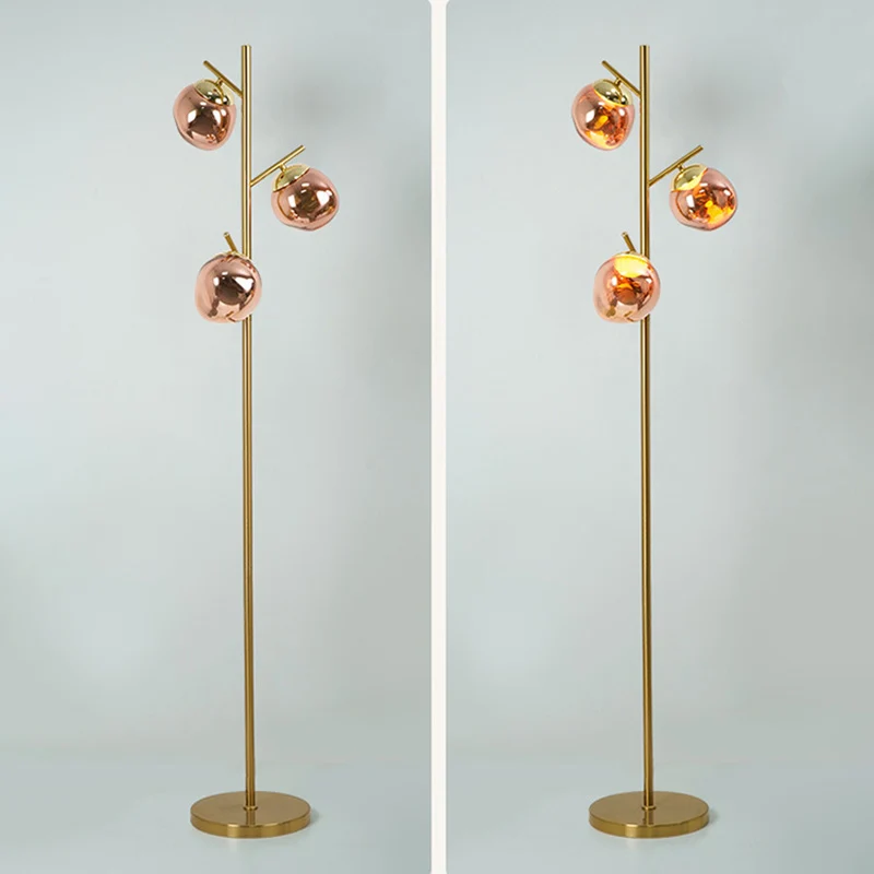Contemporary Nordic Lava Orb Acrylic Lampshade Iron Base LED Standing Floor Lamp For Living Room