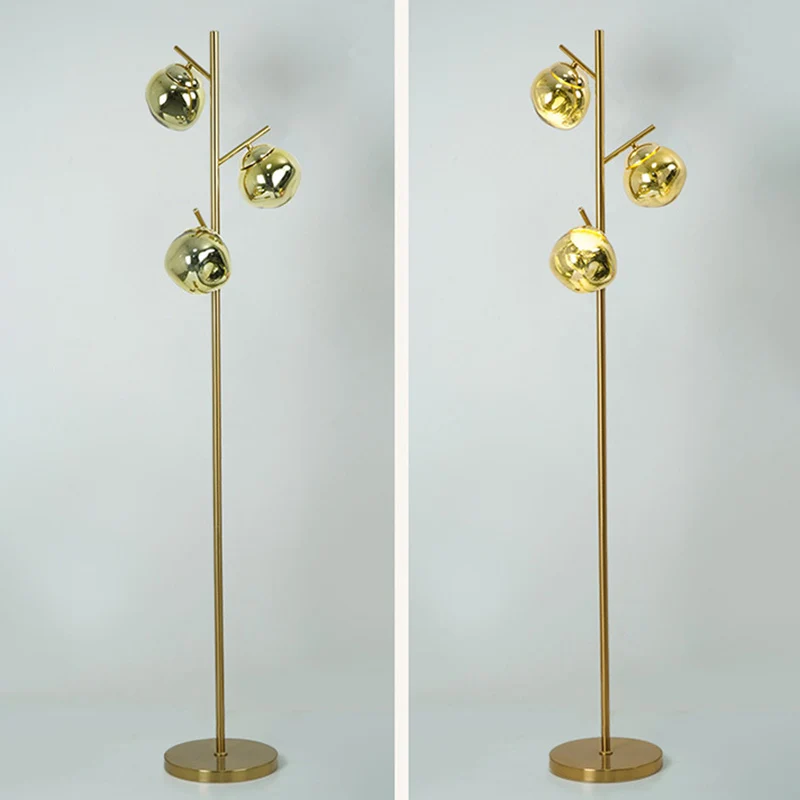 Contemporary Nordic Lava Orb Acrylic Lampshade Iron Base LED Standing Floor Lamp For Living Room