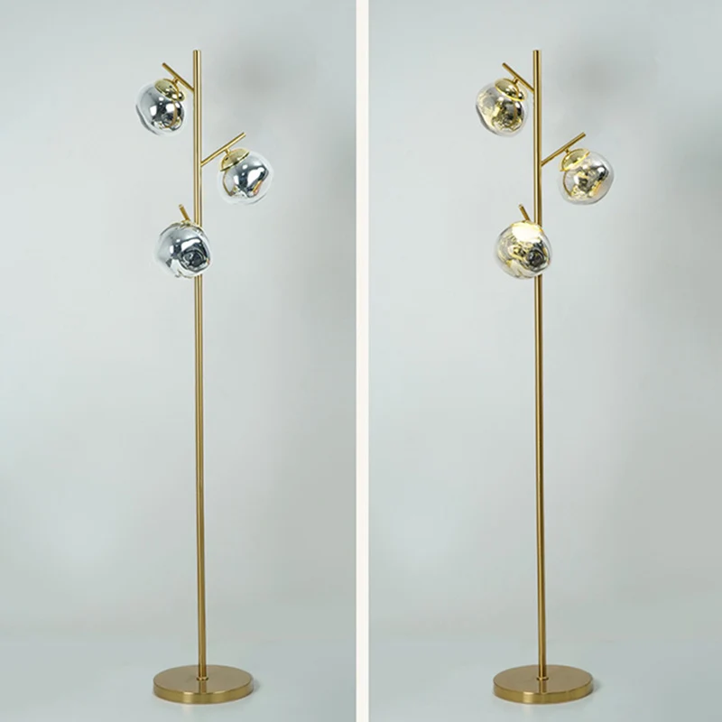 Contemporary Nordic Lava Orb Acrylic Lampshade Iron Base LED Standing Floor Lamp For Living Room