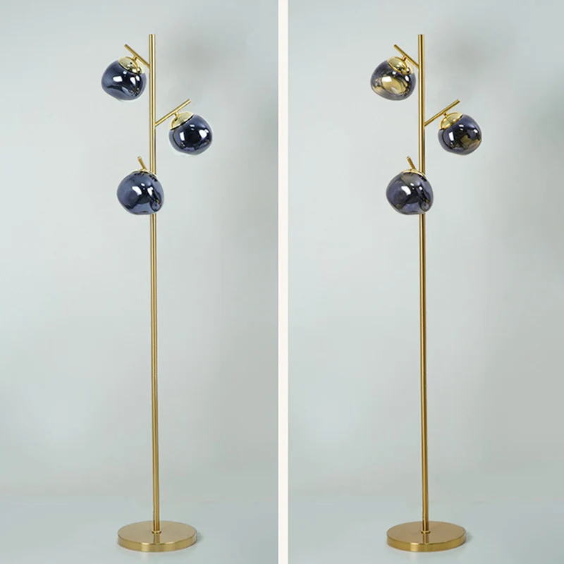 Contemporary Nordic Lava Orb Acrylic Lampshade Iron Base LED Standing Floor Lamp For Living Room