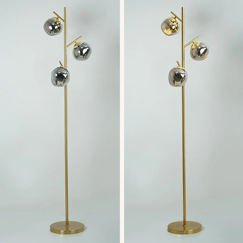 Contemporary Nordic Lava Orb Acrylic Lampshade Iron Base LED Standing Floor Lamp For Living Room